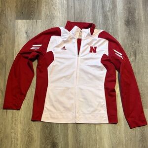 Adidas Nebraska Huskers Red and White Track Jacket